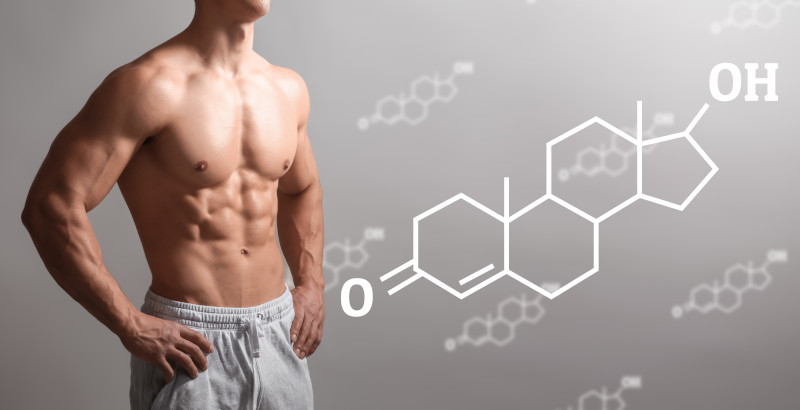 man standing next to testosterone compound man standing next to testosterone compound